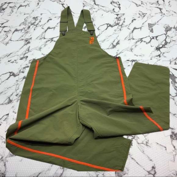 Men’s Fila Army Green Orange Seeker Wader Overall Pants - Picture 4 of 6